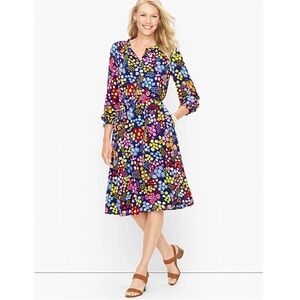 Talbots Starburst Floral Fit and Flare Dress